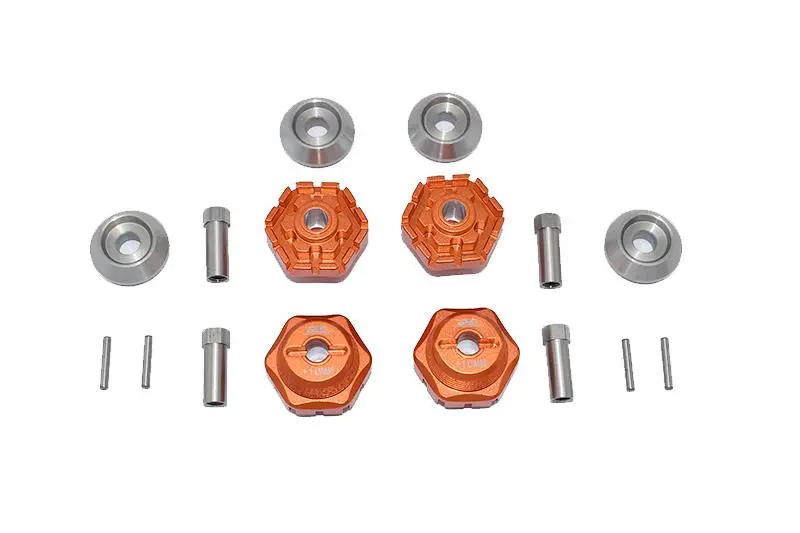 Gpm For Traxxas 1/10 Maxx 4Wd Monster Truck Upgrade Parts Aluminum Wheel Hub Hex (+10Mm) - 16Pc Set Orange 1