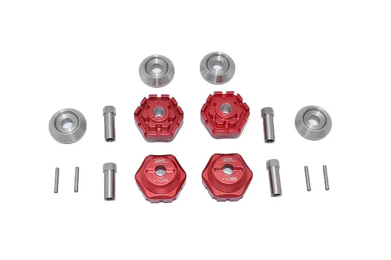 Gpm For Traxxas 1/10 Maxx 4Wd Monster Truck Upgrade Parts Aluminum Wheel Hub Hex (+10Mm) - 16Pc Set Red 1