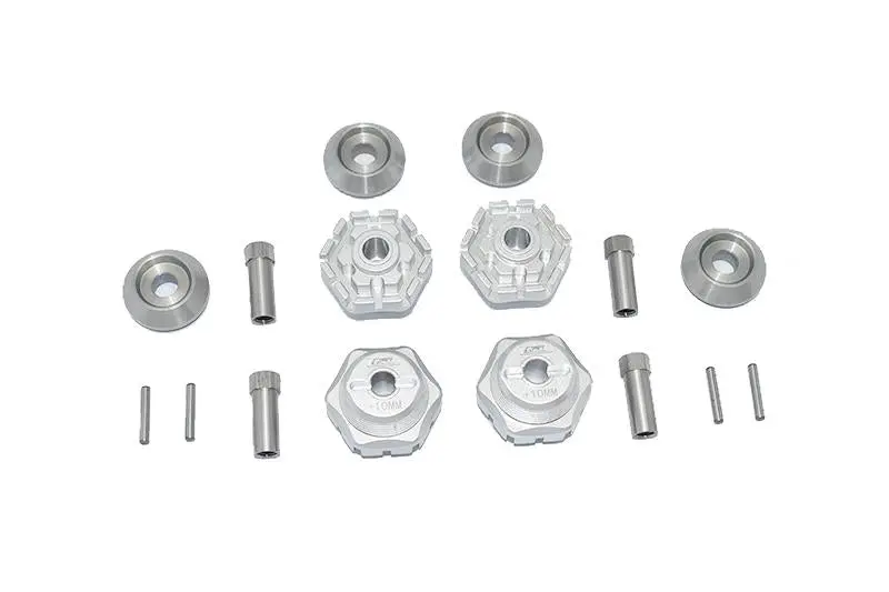 Gpm For Traxxas 1/10 Maxx 4Wd Monster Truck Upgrade Parts Aluminum Wheel Hub Hex (+10Mm) - 16Pc Set Silver 1