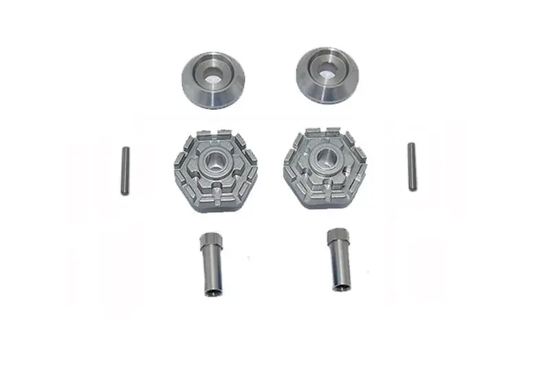 Gpm For Traxxas 1/10 Maxx 4Wd Monster Truck Upgrade Parts Aluminum Wheel Hub Hex (+10Mm) - 8Pc Set Gray Silver 1