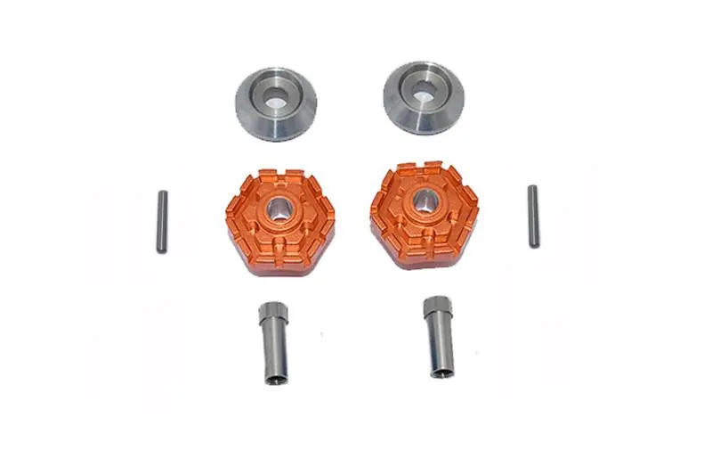Gpm For Traxxas 1/10 Maxx 4Wd Monster Truck Upgrade Parts Aluminum Wheel Hub Hex (+10Mm) - 8Pc Set Orange 1