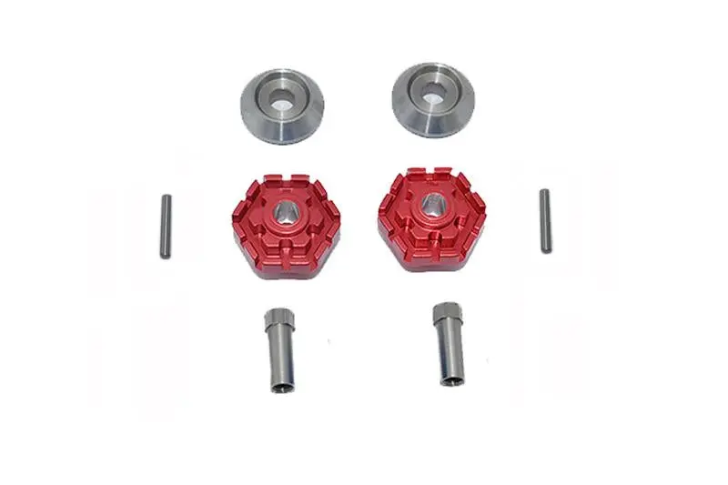 Gpm For Traxxas 1/10 Maxx 4Wd Monster Truck Upgrade Parts Aluminum Wheel Hub Hex (+10Mm) - 8Pc Set Red 1