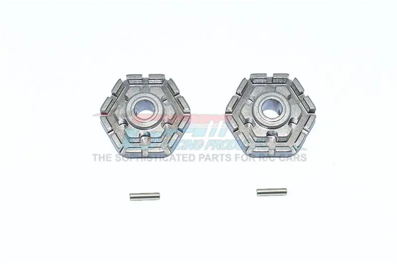 Gpm For Traxxas 1/10 Maxx 4Wd Monster Truck Upgrade Parts Aluminum Wheel Hub Hex (+2Mm) - 2Pc Set Gray Silver 1