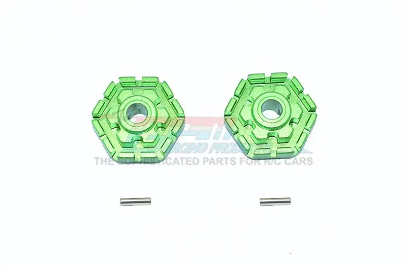 Gpm For Traxxas 1/10 Maxx 4Wd Monster Truck Upgrade Parts Aluminum Wheel Hub Hex (+2Mm) - 2Pc Set Green 1
