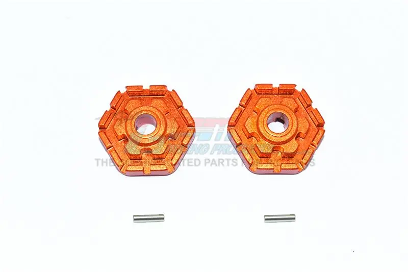 Gpm For Traxxas 1/10 Maxx 4Wd Monster Truck Upgrade Parts Aluminum Wheel Hub Hex (+2Mm) - 2Pc Set Orange 1
