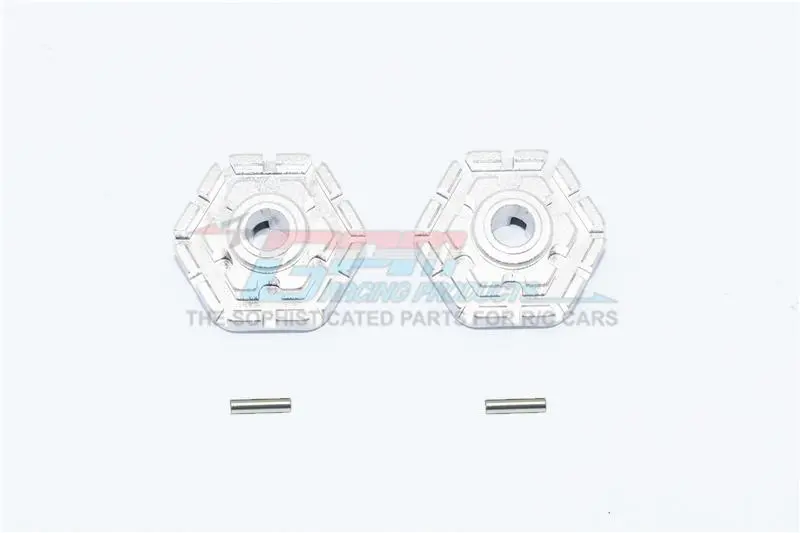 Gpm For Traxxas 1/10 Maxx 4Wd Monster Truck Upgrade Parts Aluminum Wheel Hub Hex (+2Mm) - 2Pc Set Silver 1