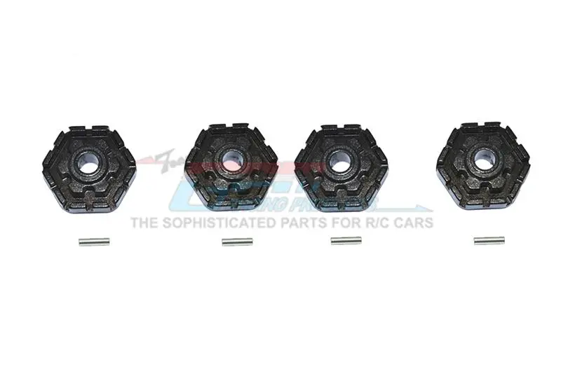 Gpm For Traxxas 1/10 Maxx 4Wd Monster Truck Upgrade Parts Aluminum Wheel Hub Hex (+2Mm) - 4Pc Set Black 1