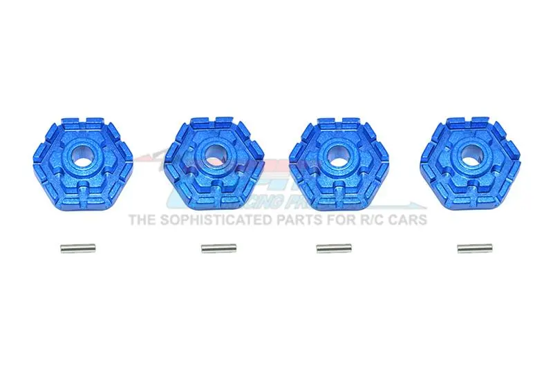 Gpm For Traxxas 1/10 Maxx 4Wd Monster Truck Upgrade Parts Aluminum Wheel Hub Hex (+2Mm) - 4Pc Set Blue 1