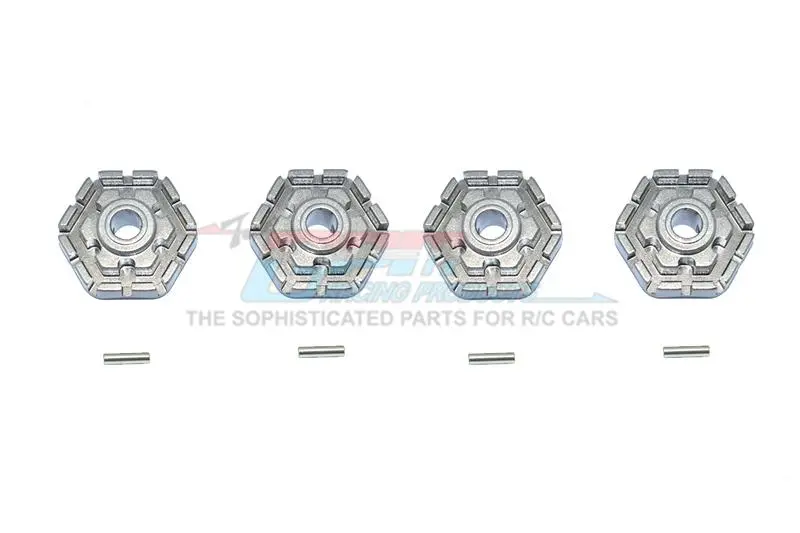 Gpm For Traxxas 1/10 Maxx 4Wd Monster Truck Upgrade Parts Aluminum Wheel Hub Hex (+2Mm) - 4Pc Set Gray Silver 1