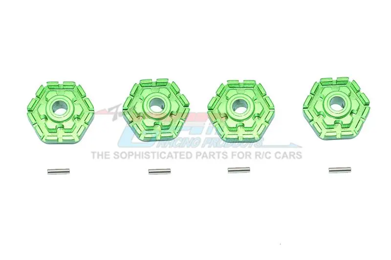 Gpm For Traxxas 1/10 Maxx 4Wd Monster Truck Upgrade Parts Aluminum Wheel Hub Hex (+2Mm) - 4Pc Set Green 1
