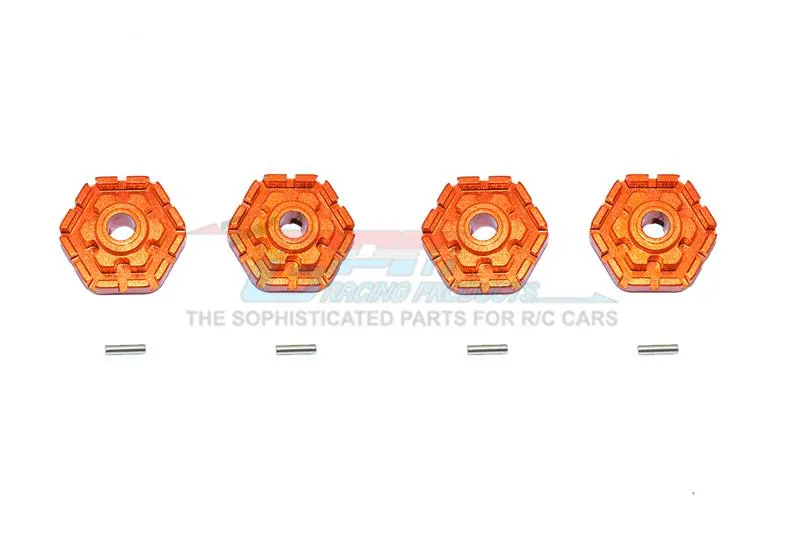 Gpm For Traxxas 1/10 Maxx 4Wd Monster Truck Upgrade Parts Aluminum Wheel Hub Hex (+2Mm) - 4Pc Set Orange 1
