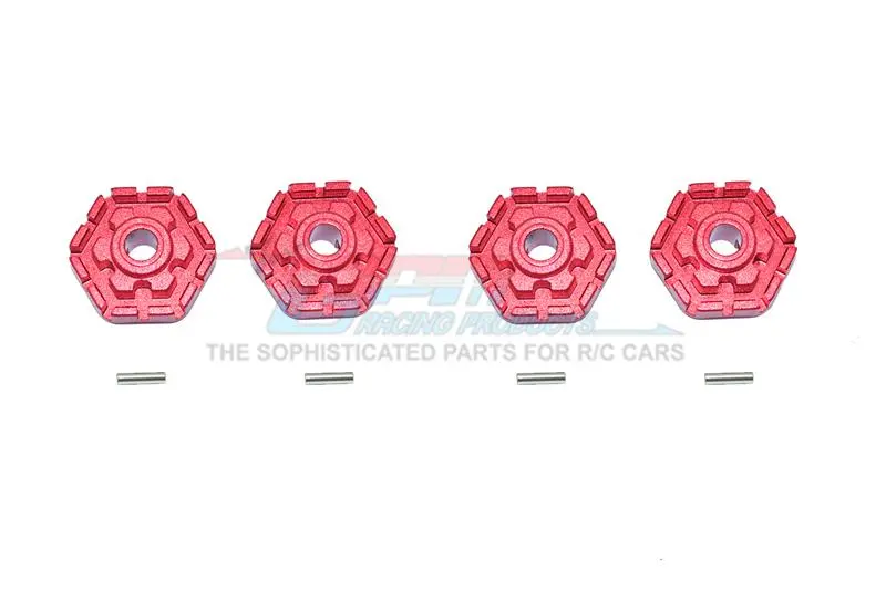Gpm For Traxxas 1/10 Maxx 4Wd Monster Truck Upgrade Parts Aluminum Wheel Hub Hex (+2Mm) - 4Pc Set Red 1