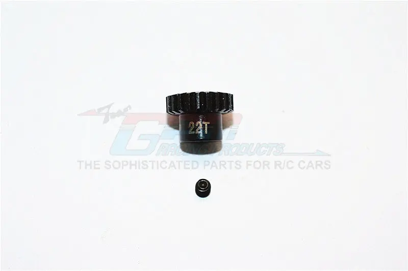 Hard Steel Motor Gear 48 Pitch 22T (Hole 3.175Mm, Tooth Distance 0.5Mm) - 1Pc Set Black 1
