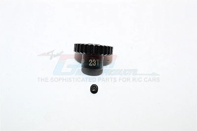 Hard Steel Motor Gear 48 Pitch 23T (Hole 3.175Mm, Tooth Distance 0.5Mm) - 1Pc Set Black 1