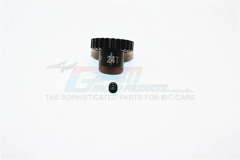 Hard Steel Motor Gear 48 Pitch 24T (Hole 3.175Mm, Tooth Distance 0.5Mm) - 1Pc Set Black 1