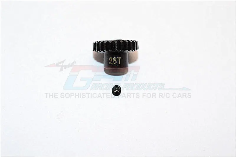 Hard Steel Motor Gear 48 Pitch 26T (Hole 3.175Mm, Tooth Distance 0.5Mm) - 1Pc Set Black 1