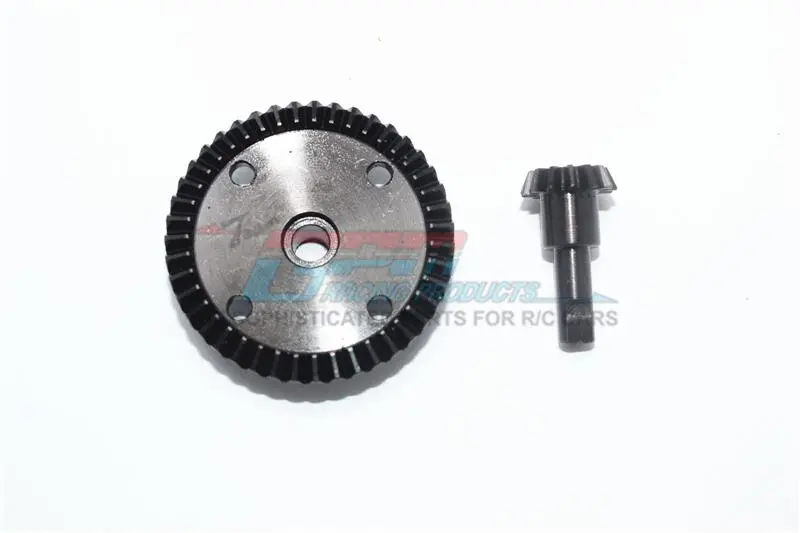 Harden Steel 43T/13T Straight Main Diff Gear For Arrma 1/8 Kraton 6S / Outcast 6S / Typhon 6S / Talion 6S / Kraton 6S V5 / Notorious 6S V5 / 1:10 Senton.- 2Pc Set Black 1