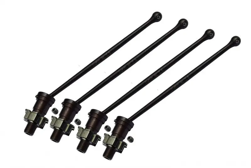 Harden Steel #45 Front And Rear Cvd Drive Shaft With Aluminum Hex For Traxxas X-Maxx 6S - 2Prs Set Gray Silver 1