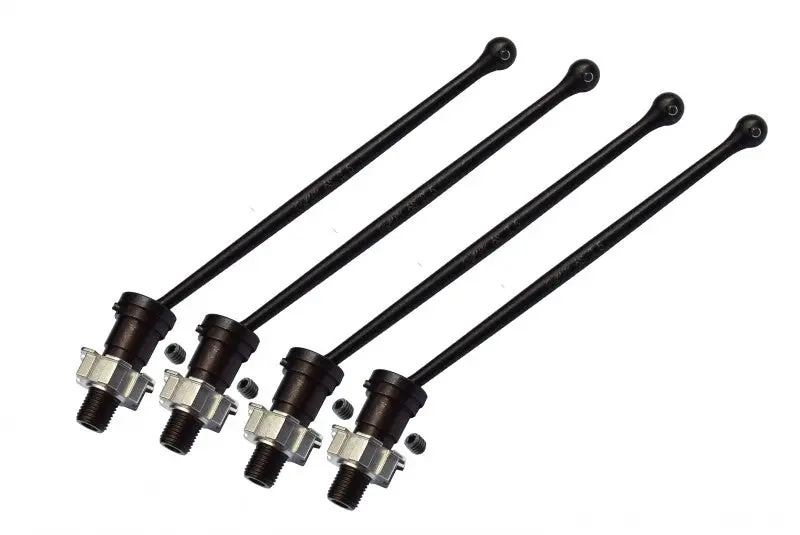 Harden Steel #45 Front And Rear Cvd Drive Shaft With Aluminum Hex For Traxxas X-Maxx 6S - 2Prs Set Silver 1