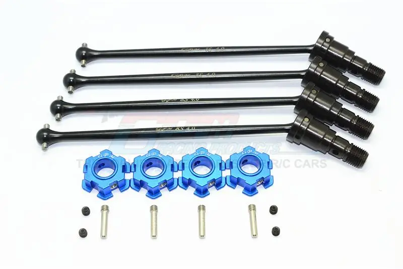Harden Steel #45 Front And Rear Cvd Drive Shaft With Aluminum Hex For Traxxas X-Maxx 8S - 2Prs Set Blue 1