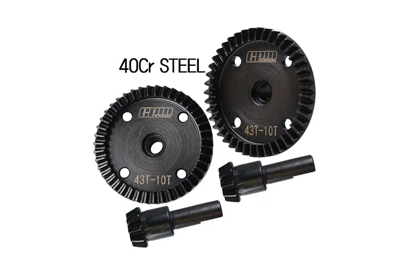 Harden Steel #45 Front And Rear Diff Bevel Gear 43T & Pinion Gear 10T For Arrma 1:8 Kraton 6S / Talion 6S / Outcast 6S / Notorious 6S / Kraton 6S V5 / Notorious 6S V5 / 1:7 Infraction 6S / Limitless V2 2