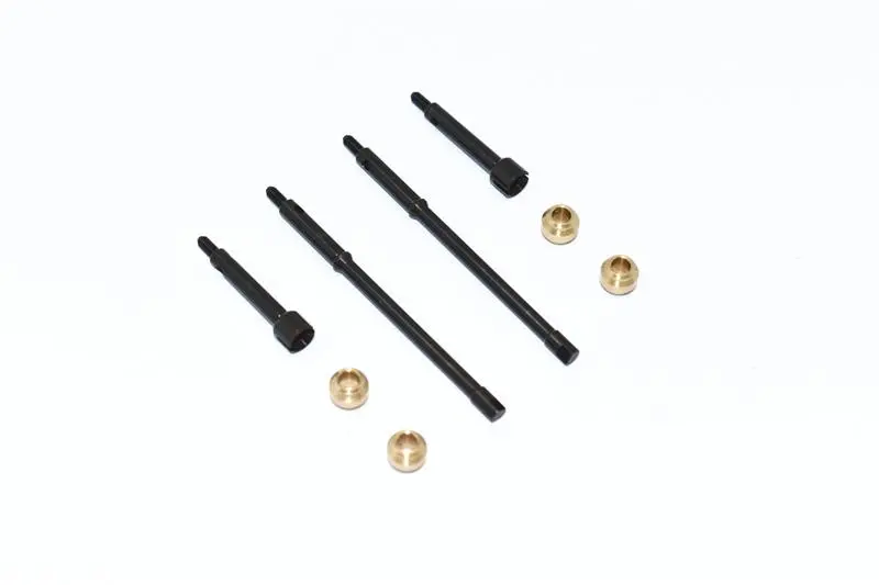 Harden Steel #45 Front Cvd Joint + Rear Drive Shaft + Copper Collar For Axial 1:24 Deadbolt & Jeep Wrangler (Scx24) - 8Pc Set Black 1
