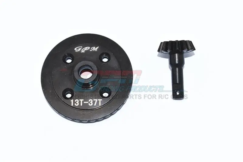 Harden Steel #45 Front Differential Ring Gear & Pinion Gear For Traxxas 1:10 4Wd Maxx 89076-4 / 4Wd Maxx With Widemaxx 89086-4 / 1:8 4Wd Maxx Slash 6S 102076-4 Upgrades - Black 1