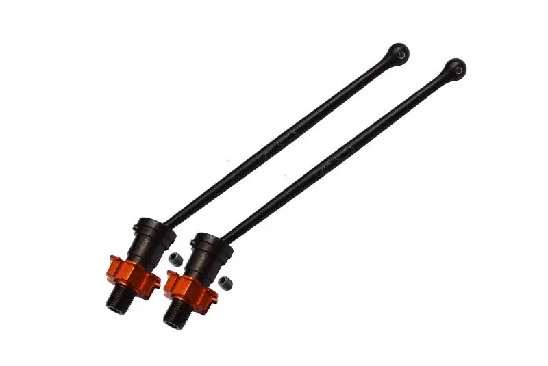Harden Steel #45 Front Or Rear Cvd Drive Shaft With Aluminum Hex For Traxxas X-Maxx 6S - 1Pr Set Orange 1