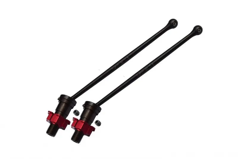 Harden Steel #45 Front Or Rear Cvd Drive Shaft With Aluminum Hex For Traxxas X-Maxx 6S - 1Pr Set Red 1