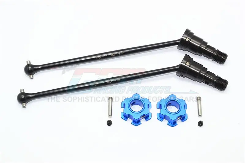 Harden Steel #45 Front Or Rear Cvd Drive Shaft With Aluminum Hex For Traxxas X-Maxx 8S - 1Pr Set Blue 1