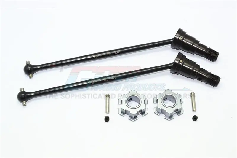 Harden Steel #45 Front Or Rear Cvd Drive Shaft With Aluminum Hex For Traxxas X-Maxx 8S - 1Pr Set Gray Silver 1
