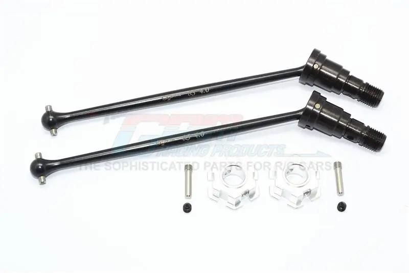 Harden Steel #45 Front Or Rear Cvd Drive Shaft With Aluminum Hex For Traxxas X-Maxx 8S - 1Pr Set Silver 1
