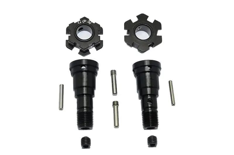 Harden Steel #45 Front Or Rear Cvd Joint + Aluminum Wheel Hub Hex For Traxxas X Maxx 8S - 10Pc Set Black 1