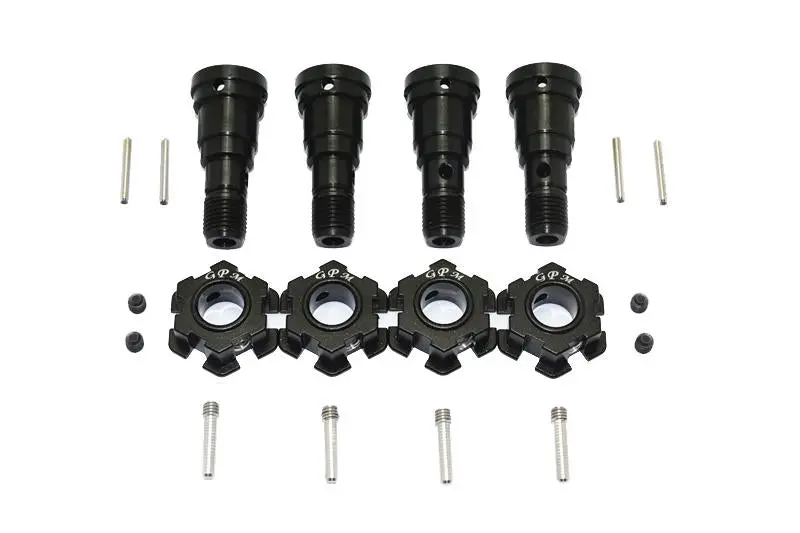 Harden Steel #45 Front & Rear Cvd Joint + Aluminum Wheel Hub Hex For Traxxas X Maxx 8S - 20Pc Set Black 1