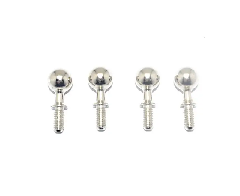 Harden Steel #45 Pivot Balls For Front Knuckle Arms For 1/7 1/8 1/10 Arrma Rc Cars & Trucks - 4Pc Set Silver 1