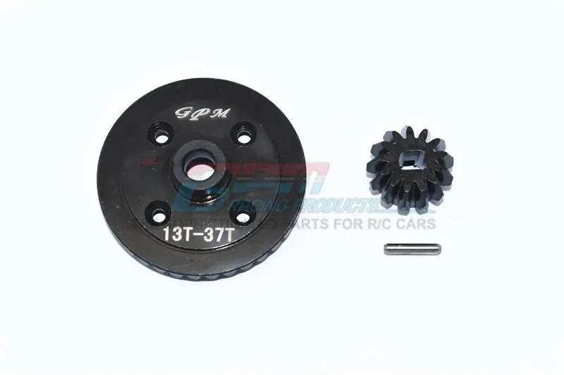 Harden Steel #45 Rear Differential Ring Gear & Pinion Gear For Traxxas 1:10 4Wd Maxx 89076-4 / 4Wd Maxx With Widemaxx 89086-4 / 1:8 4Wd Maxx Slash 6S 102076-4 Upgrades - Black 1