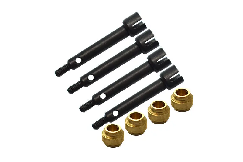 Harden Steel #45 Rear Drive Shaft + Copper Collar For Axial 1/24 Ax24 Xc-1 4Ws Crawler Brushed Rtr Axi00003 Upgrades - Black 1