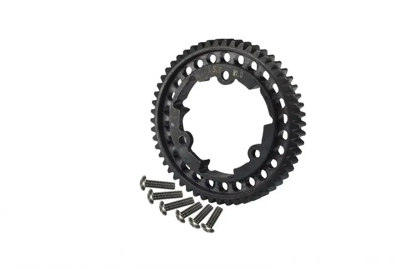 Harden Steel #45 Spur Gear 54T (1.0 Metric Pitch) For Traxxas 1:10 E-Revo Vxl 2.0 / 1:5 X Maxx 6S / X Maxx 8S / Xrt 8S - 1Pc Black 1