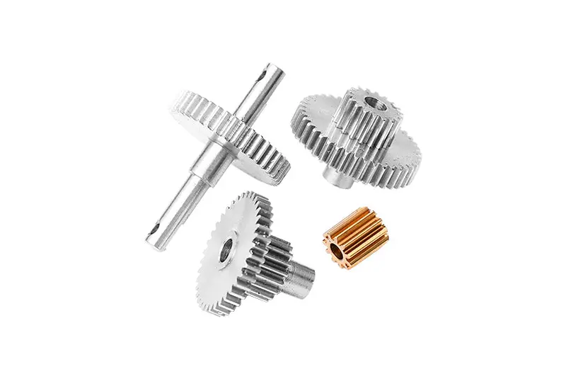 Harden Steel #45 Transmission Gear Set With Brass Motor Teeth For Traxxas 1:18 Trx4m Ford Bronco Crawler 97074-1 / Trx4m Land Rover Defender 97054-1 / Trx4m K10 High Trail Crawler 97064-1 - Silver 1