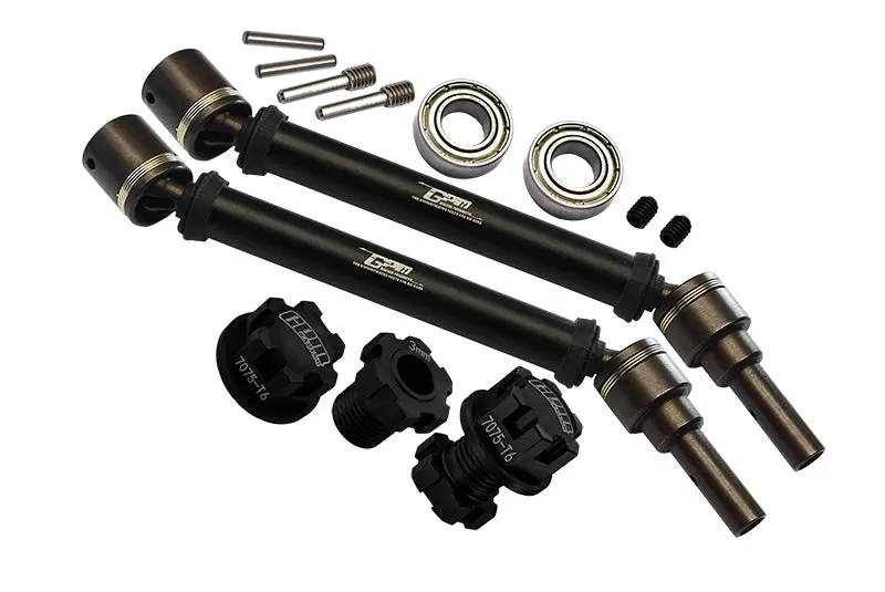 Harden Steel + Aluminum Front Or Rear Adjustable Cvd Drive Shaft + Hex Adapter + Wheel Lock (Suitable For +20Mm Widening Kit) For Traxxas 1:10 4Wd Maxx 89076-4 / Maxx With Widemaxx 89086-4 Upgrades - Black 1