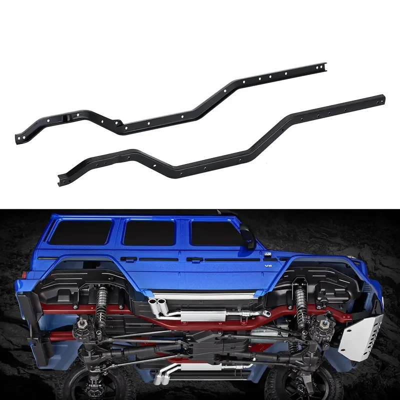 Heavy Duty Metal Steel Left Right Chassis Rails For 1/10 Rc Crawler Traxxas Trx4 Trx-4 8220 Upgrade Parts - 2Pc Set Black 1
