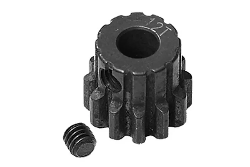 High Carbon Steel Motor Gear 12T For Axial 1/6 Scx6 Jeep Jlu Wrangler Axi05000 - 2Pc Set Black 1