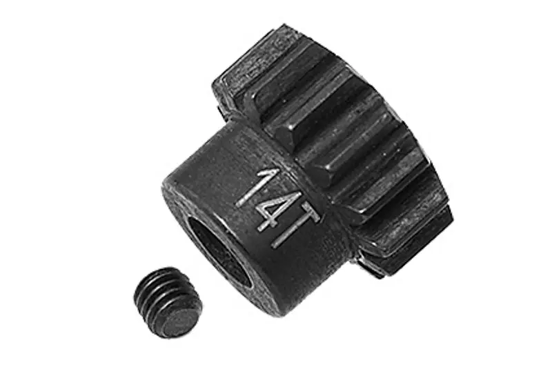 High Carbon Steel Motor Gear 14T For Axial 1/6 Scx6 Jeep Jlu Wrangler Axi05000 - 2Pc Set Black 1
