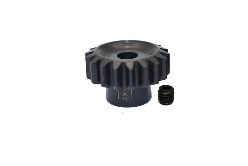 High Carbon Steel Motor Gear 18T For Arrma 1:7 Limitless Ara109011 / Axial 1:10 Rbx10 Axi03005- 2Pc Set Black 1