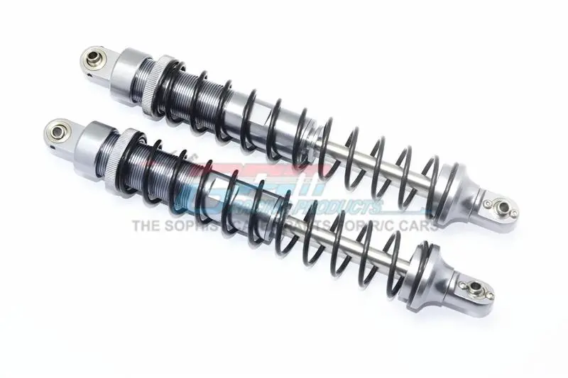 Hpi Baja 5B Rtr, 5B Ss, 5T Aluminum Front Adjustable Spring Damper (186Mm) With Silicone Cover & Aluminum Ball Ends - 1Pr Set Gray Silver 1