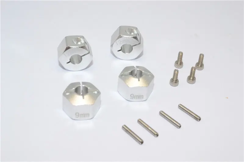 Hpi Bullet 3.0 Nitro & Bullet Flux Aluminum Hex Adapter 12Mm Diameter With 9Mm Thickness For Gpm Optional Exo Wheels Ex0503fr & Ex1003fr - 4Pcs Set Silver 1