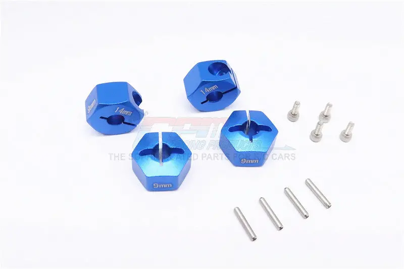 Hpi Bullet 3.0 Nitro & Bullet Flux Aluminum Hex Adapter 14Mm Diameter With 9Mm Thickness - 4 Pcs Set Blue 1