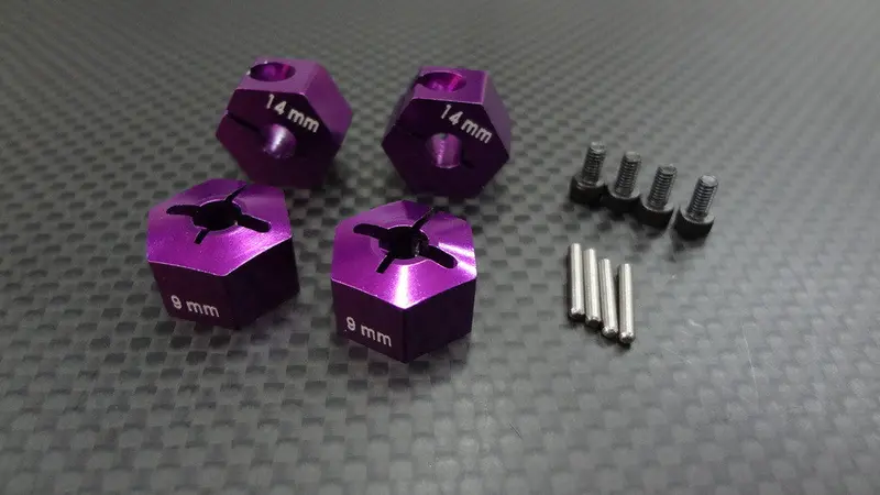 Hpi Bullet 3.0 Nitro & Bullet Flux Aluminum Hex Adapter 14Mm Diameter With 9Mm Thickness - 4 Pcs Set Pink 1