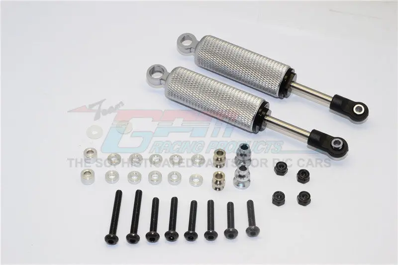 Hpi Crawler King / Gmade R1 / Vaterra K5 Aluminum Front/Rear Internal Shocks With Engraving (100Mm) - 1Pr Set Gray Silver 1