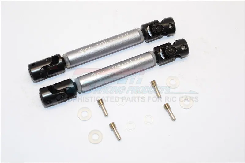 Hpi Crawler King Steel Adjustable Main Shaft With Aluminum Body - 1Pr Set Gray Silver 1